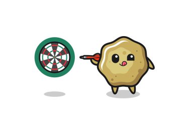 cute loose stools is playing dart , cute design