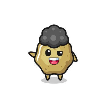 loose stools character as the afro boy , cute design