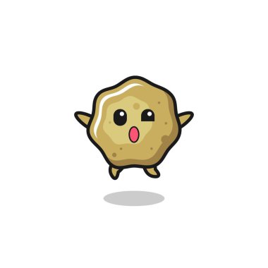 Gevşek tabure karakteri zıplama hareketi, şirin tasarım.