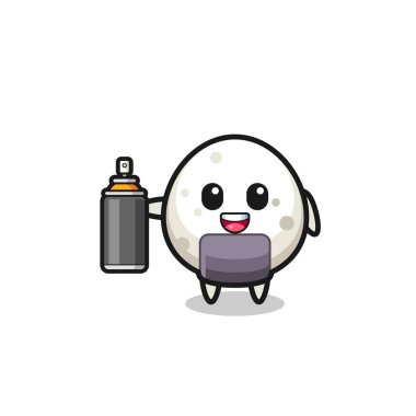 Grafiti bombacısı olarak şirin bir onigiri, şirin bir tasarım.