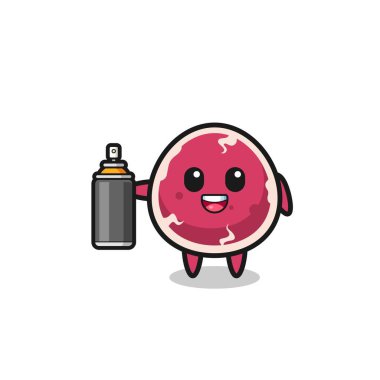 Grafiti bombacısı olarak şirin bir sığır eti, şirin bir tasarım.