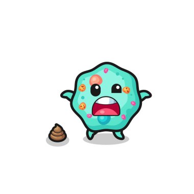 Amoeba toprağı kakayla karşılaştığına şaşırdı, şirin tasarım.