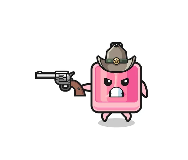 Perfume Cowboy Shooting Gun Cute Design — Stockvector