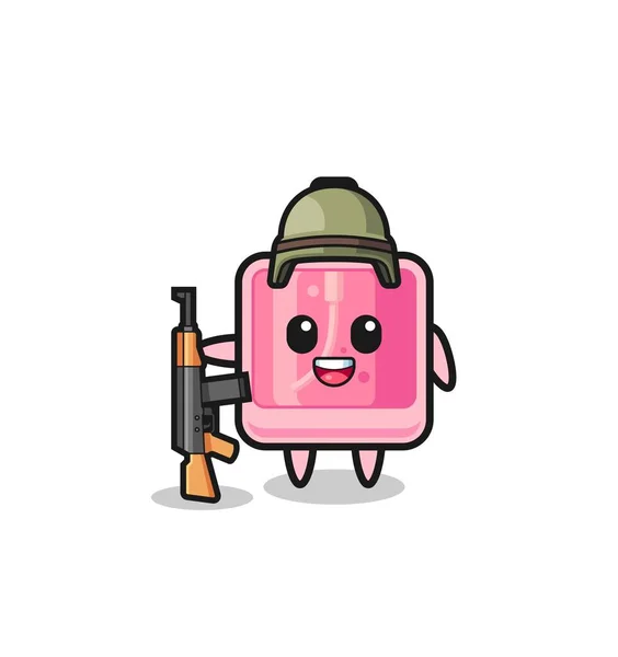 Cute Perfume Mascot Soldier Cute Design — Image vectorielle