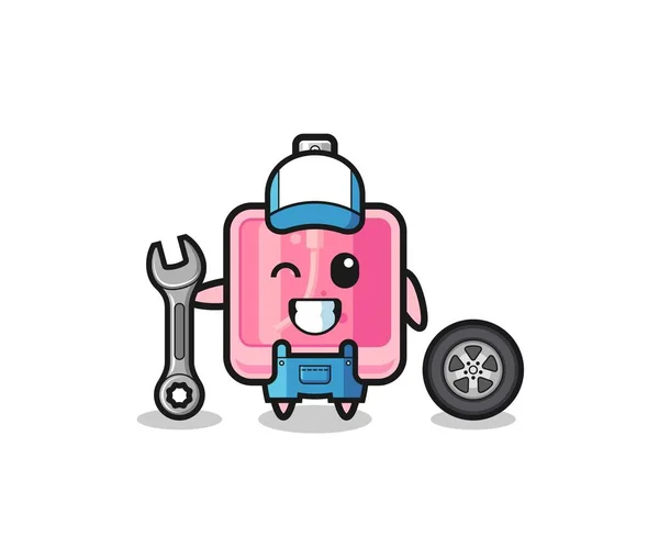 Perfume Character Mechanic Mascot Cute Design — Stock vektor