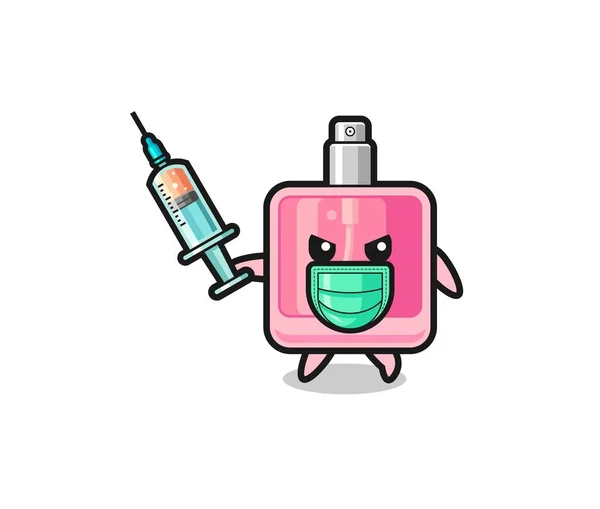 Illustration Perfume Fight Virus Cute Design — Vector de stock