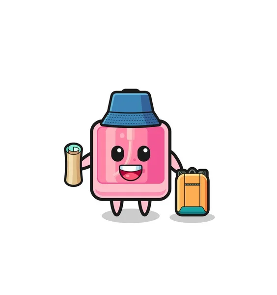 Perfume Mascot Character Hiker Cute Design — Stock vektor