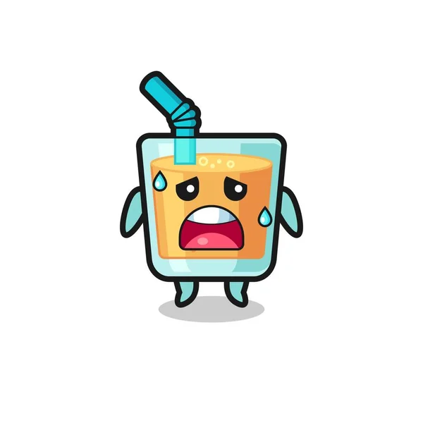 Fatigue Cartoon Orange Juice Cute Design — Stockový vektor