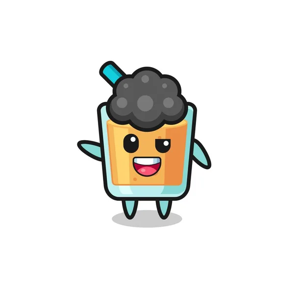 Orange Juice Character Afro Boy Cute Design — стоковый вектор