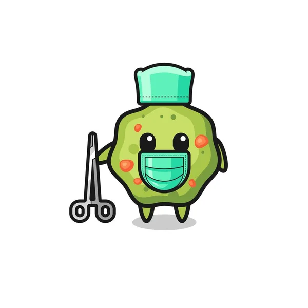 Surgeon Puke Mascot Character Cute Design — Stockový vektor
