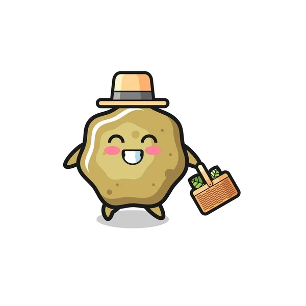 Loose Stools Herbalist Character Searching Herbal Cute Design — Wektor stockowy