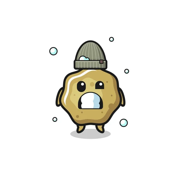 Cute Cartoon Loose Stools Shivering Expression Cute Design — Wektor stockowy