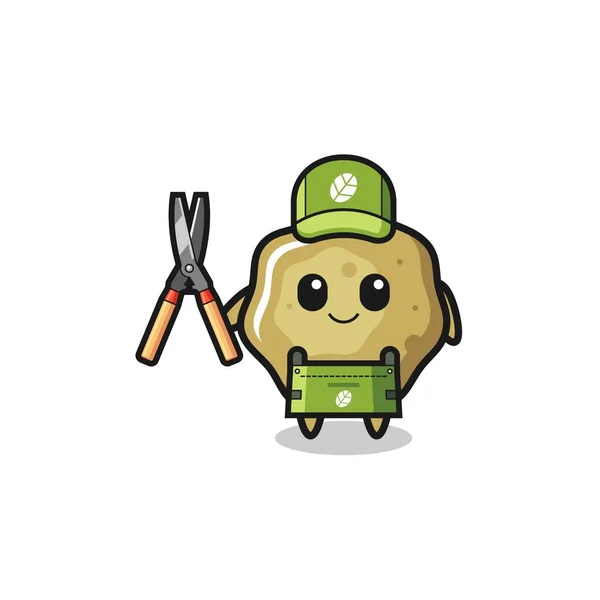 Cute Loose Stools Gardener Mascot Cute Design — Wektor stockowy