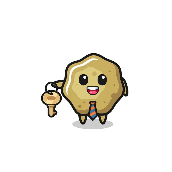 Cute Loose Stools Real Estate Agent Mascot Cute Design — Wektor stockowy