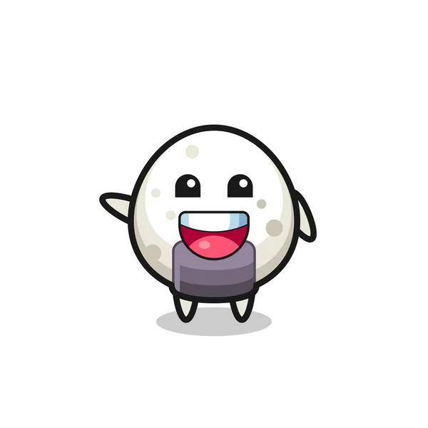 Happy Onigiri Cute Mascot Character Cute Design — Wektor stockowy