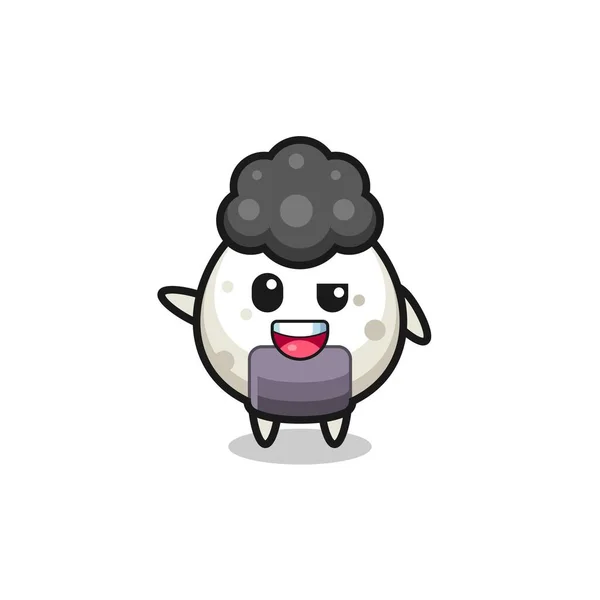 Onigiri Character Afro Boy Cute Design — Stockový vektor