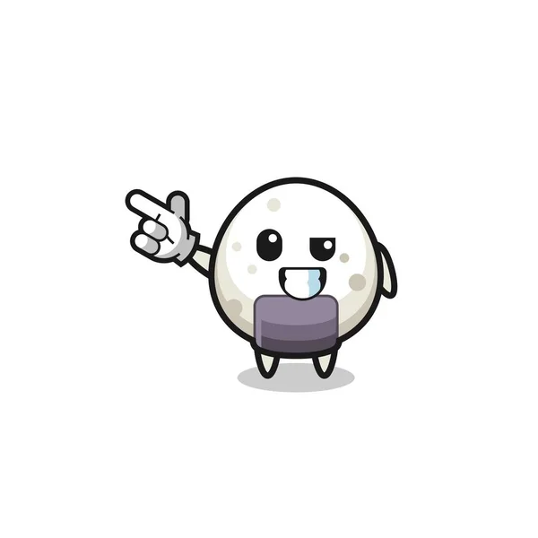 Onigiri Mascot Pointing Top Left Cute Design — Vector de stock