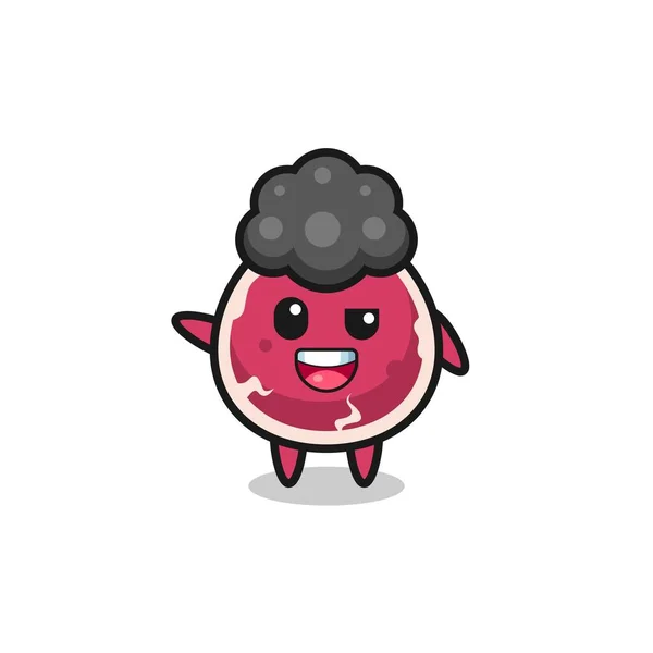 Beef Character Afro Boy Cute Design —  Vetores de Stock