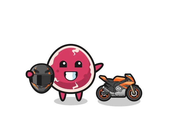 Motociclista dos desenhos animados bonito velho