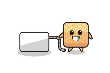 Çiğ erişte çizgi filmi afişi çekiyor, şirin bir tasarım.