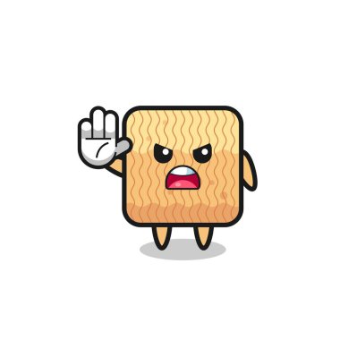 Çiğ erişte karakteri dur hareketi yapıyor, şirin tasarım.