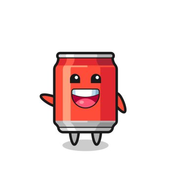 Mutlu içecek sevimli maskot karakteri, şirin tasarım.