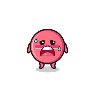 the fatigue cartoon of medicine tablet , cute design