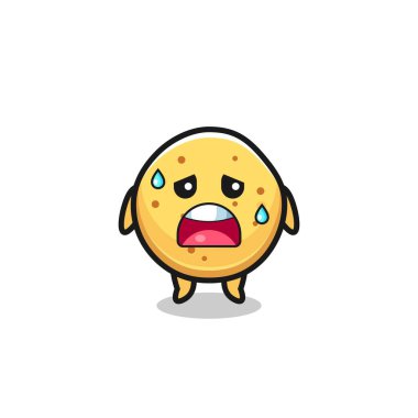 the fatigue cartoon of potato chip , cute design