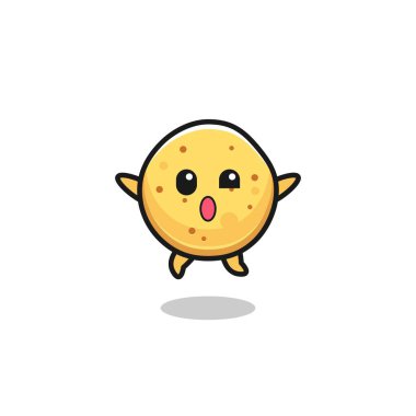 potato chip character is jumping gesture , cute design