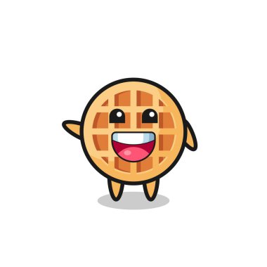 happy circle waffle cute mascot character , cute design