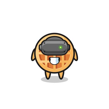 cute circle waffle using VR headset , cute design