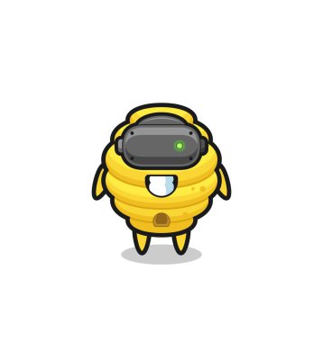 cute bee hive using VR headset , cute design