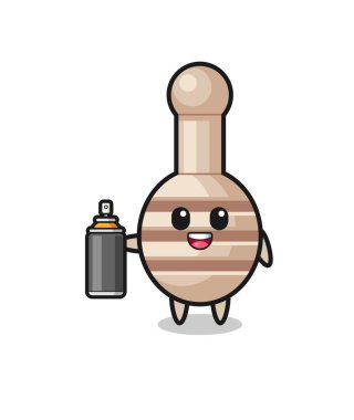 the cute honey dipper as a graffiti bomber , cute design
