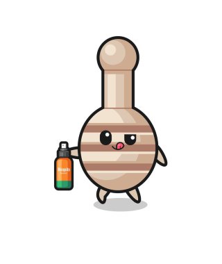 cute honey dipper holding mosquito repellent , cute design