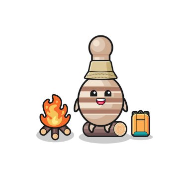 camping illustration of the honey dipper cartoon , cute design