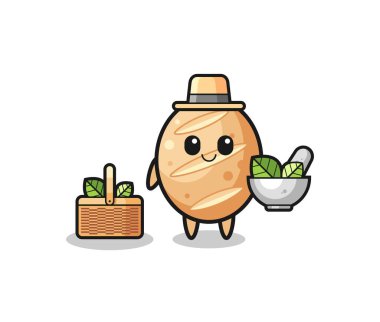 french bread herbalist cute cartoon , cute design