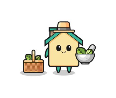 house herbalist cute cartoon , cute design