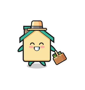 house herbalist character searching a herbal , cute design