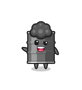 oil drum character as the afro boy , cute design