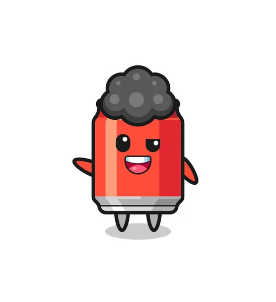 Drink Can Character Afro Boy Cute Design — Wektor stockowy