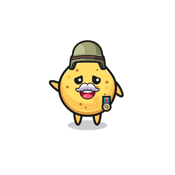 Cute Potato Chip Veteran Cartoon Cute Design — Vector de stock