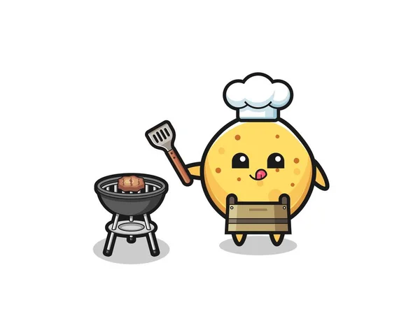 Potato Chip Barbeque Chef Grill Cute Design — ストックベクタ