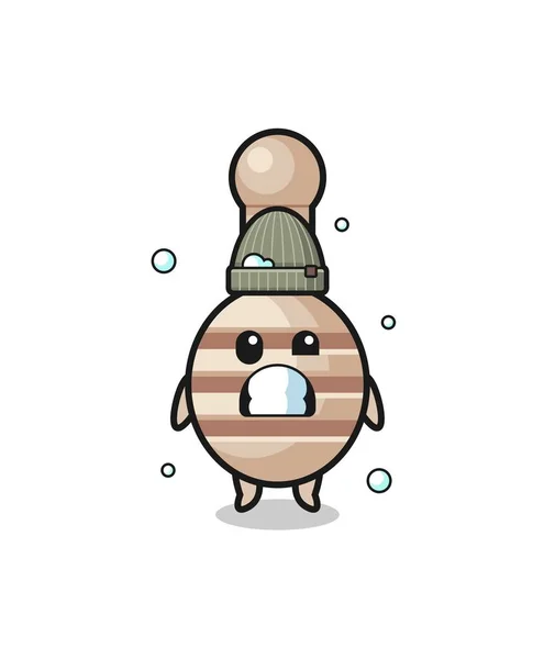 Cute Cartoon Honey Dipper Shivering Expression Cute Design — стоковый вектор