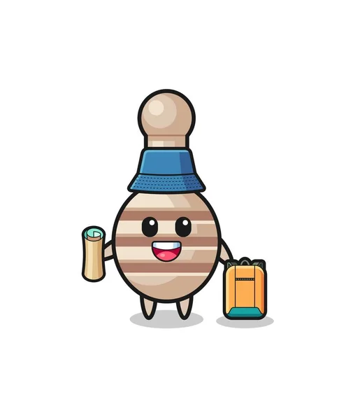 Honey Dipper Mascot Character Hiker Cute Design — Stockový vektor