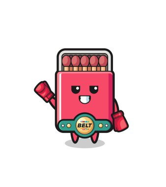 matches box boxer mascot character , cute design