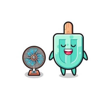 cute popsicles is standing in front of the fan , cute design