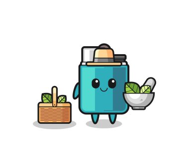 lighter herbalist cute cartoon , cute design
