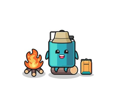 camping illustration of the lighter cartoon , cute design