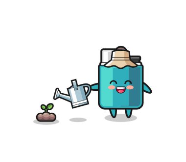cute lighter is watering plant seeds , cute design