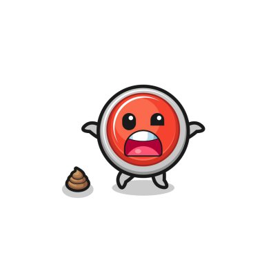 emergency panic button earth surprised to meet poop , cute design